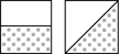 Image shows 2 squares halved - one is divided by a horizontal line; other by a diagonal line