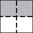 The image shows 1 square divided into quarters. Two-quarters are shaded.